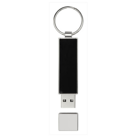 Rechteckiger Light Up USB Stick, weiss, schwarz, silber, 1GB bedrucken, Art.-Nr. 1Z48401D