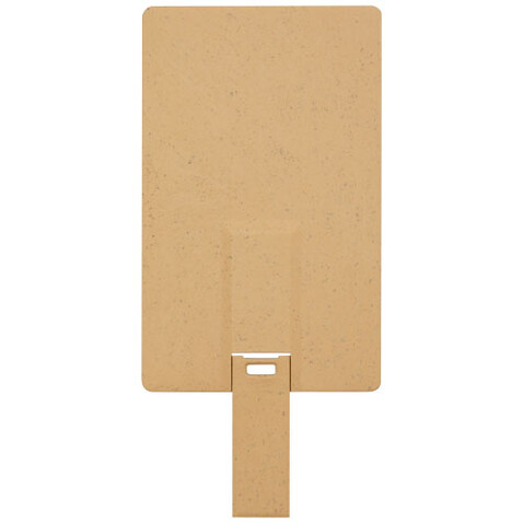 Rechteckiger, ausklappbarer USB-Stick in Kreditkarten-Format, Kraftpapier, 2GB bedrucken, Art.-Nr. 1Z48506F