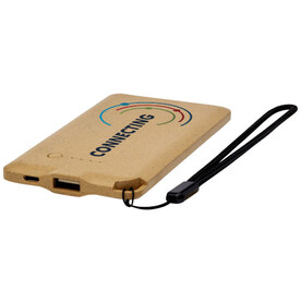 Eco 4000 mAh Powerbank, natur, 4000mAh bedrucken, Art.-Nr. 1Z71006G
