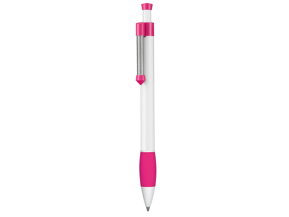 Kugelschreiber SPRING GRIPPY–weiss/fuchsia-pink bedrucken, Art.-Nr. 08138_0101_0800