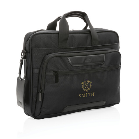 Swiss Peak AWARE™ RPET Voyager 15.6" Laptop-Tasche schwarz bedrucken, Art.-Nr. P732.101 Swiss Peak AWARE™ RPET Voyager 15.6" Laptop-Tasche schwarz bedrucken, Art.-Nr. P732.101