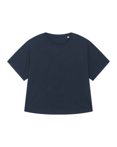 Stella Collider - Das Oversized Damen-T-Shirt mit gekrempelten Ärmeln - French Navy - XXL bedrucken, Art.-Nr. STTW089C7272X