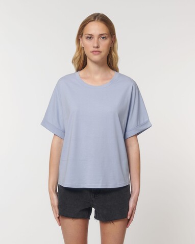 Stella Collider - Das Oversized Damen-T-Shirt mit gekrempelten Ärmeln - Serene Blue - S bedrucken, Art.-Nr. STTW089C0571S Stella Collider - Das Oversized Damen-T-Shirt mit gekrempelten Ärmeln - Serene Blue - S bedrucken, Art.-Nr. STTW089C0571S