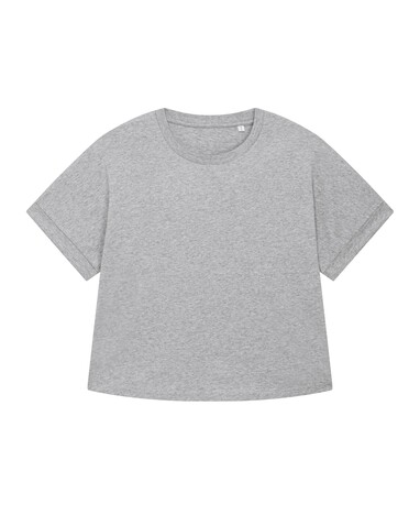 Stella Collider - Das Oversized Damen-T-Shirt mit gekrempelten Ärmeln - Heather Grey - S bedrucken, Art.-Nr. STTW089C2501S