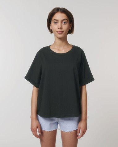 Stella Collider - Das Oversized Damen-T-Shirt mit gekrempelten Ärmeln - Black - M bedrucken, Art.-Nr. STTW089C0021M Stella Collider - Das Oversized Damen-T-Shirt mit gekrempelten Ärmeln - Black - M bedrucken, Art.-Nr. STTW089C0021M