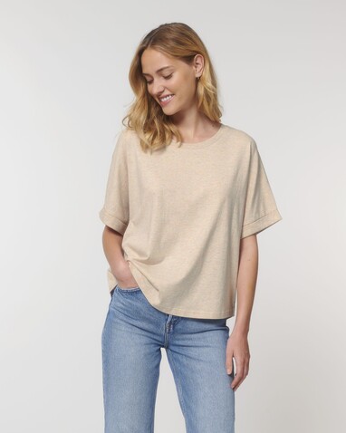 Stella Collider - Das Oversized Damen-T-Shirt mit gekrempelten Ärmeln - Heather Rainbow - M bedrucken, Art.-Nr. STTW089C0841M