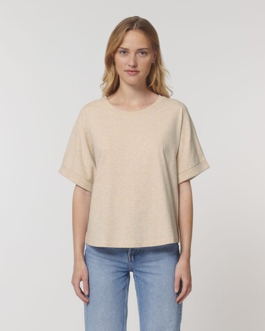 Stella Collider - Das Oversized Damen-T-Shirt mit gekrempelten Ärmeln - Heather Rainbow - M bedrucken, Art.-Nr. STTW089C0841M