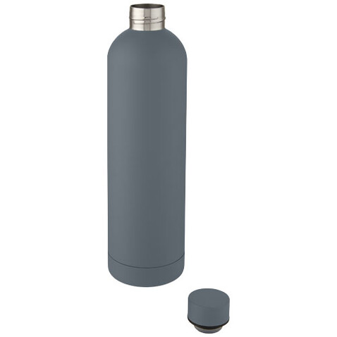 Spring 1 l Kupfer-Vakuum Isolierflasche, dunkelgrau bedrucken, Art.-Nr. 10068583