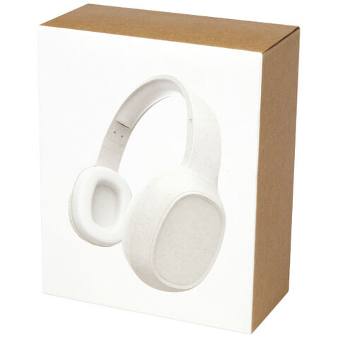 Riff Weizenstroh-Bluetooth®-Kopfhörer mit Mikrofon, beige bedrucken, Art.-Nr. 12424502