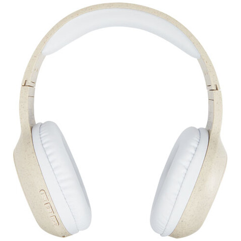 Riff Weizenstroh-Bluetooth®-Kopfhörer mit Mikrofon, beige bedrucken, Art.-Nr. 12424502
