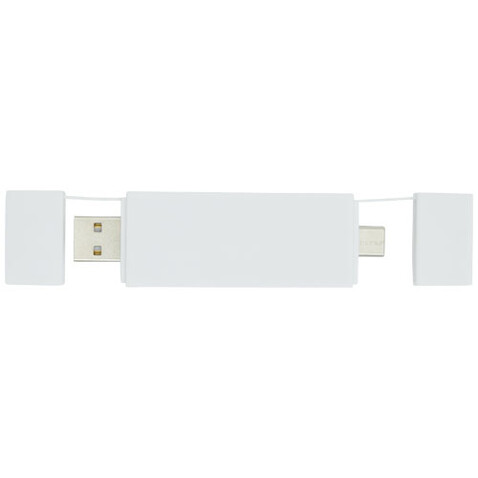 Mulan doppelter USB 2.0-Hub, weiss bedrucken, Art.-Nr. 12425101
