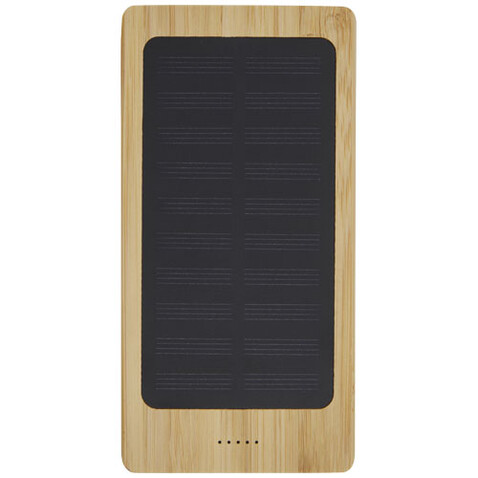 Alata 8000 mAh Bambus Solar-Powerbank, beige bedrucken, Art.-Nr. 12425702
