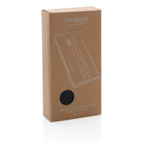 Ukiyo Aware™ 180gr rCotton 4-tlg. Servietten-Set navy blau bedrucken, Art.-Nr. P261.255