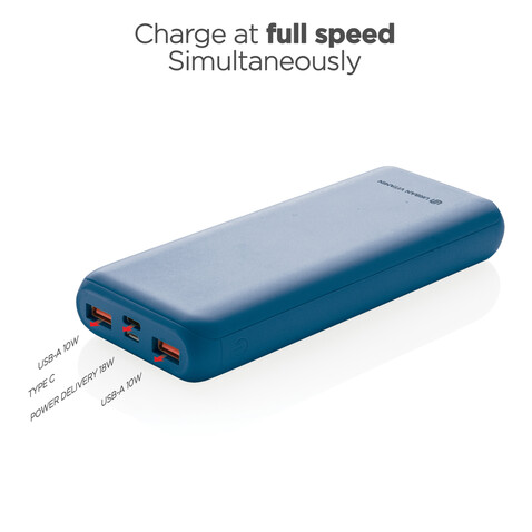 Urban Vitamin Pasadena 20.000mAh 18W PD Powerbank blau bedrucken, Art.-Nr. P322.755