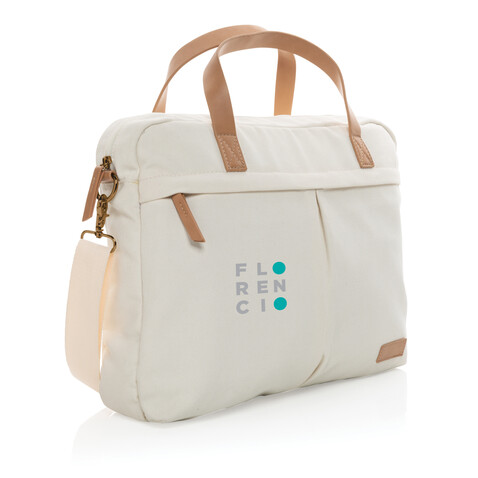 Impact AWARE™ 16 oz. rCanvas Laptop-Tasche off white bedrucken, Art.-Nr. P760.230
