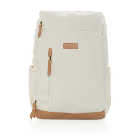 Impact AWARE™ 16 oz. r recyceltem canvas 15&quot; Laptop-Rucksack off white bedrucken, Art.-Nr. P760.240