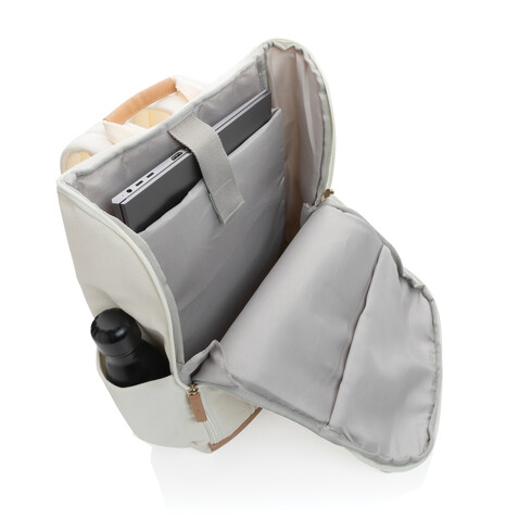 Impact AWARE™ 16 oz. r recyceltem canvas 15&quot; Laptop-Rucksack off white bedrucken, Art.-Nr. P760.240