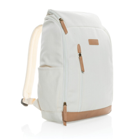 Impact AWARE™ 16 oz. r recyceltem canvas 15&quot; Laptop-Rucksack off white bedrucken, Art.-Nr. P760.240