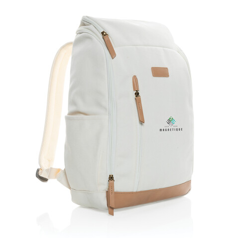 Impact AWARE™ 16 oz. r recyceltem canvas 15&quot; Laptop-Rucksack off white bedrucken, Art.-Nr. P760.240