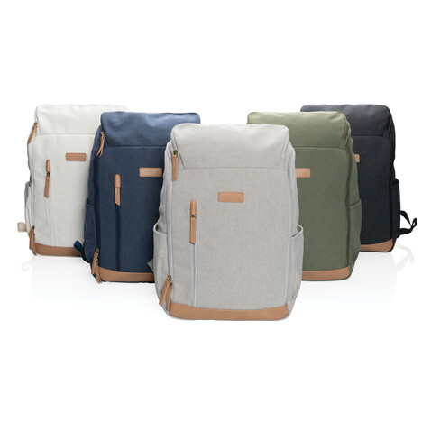 Impact AWARE™ 16 oz. r recyceltem canvas 15&quot; Laptop-Rucksack off white bedrucken, Art.-Nr. P760.240