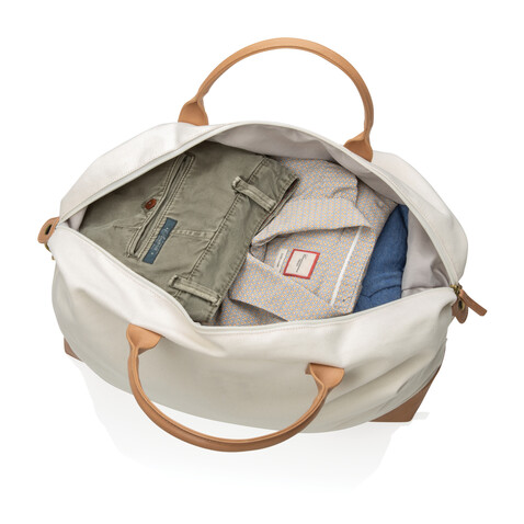 Impact AWARE™ 16 oz. rCanvas große Wochenendtasche off white bedrucken, Art.-Nr. P760.250