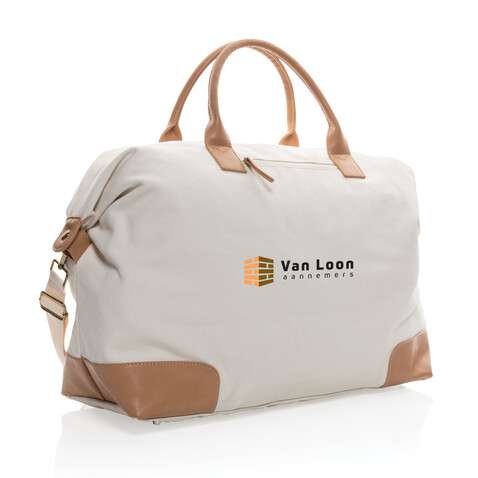 Impact AWARE™ 16 oz. rCanvas große Wochenendtasche off white bedrucken, Art.-Nr. P760.250