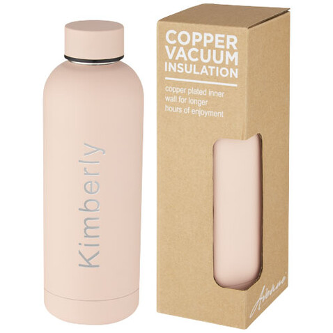 Spring 500 ml Kupfer-Vakuum Isolierflasche, Pale blush pink bedrucken, Art.-Nr. 10071240