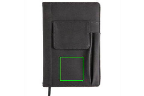 Notizbuch mit Telefontasche schwarz bedrucken, Art.-Nr. P773.071