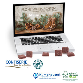 Tisch-Adventskalender Classic Exklusiv Laptop, 75 g, Klimaneutral, FSC® bedrucken, Art.-Nr. 95306-W Tisch-Adventskalender Classic Exklusiv Laptop, 75 g, Klimaneutral, FSC® bedrucken, Art.-Nr. 95306-W