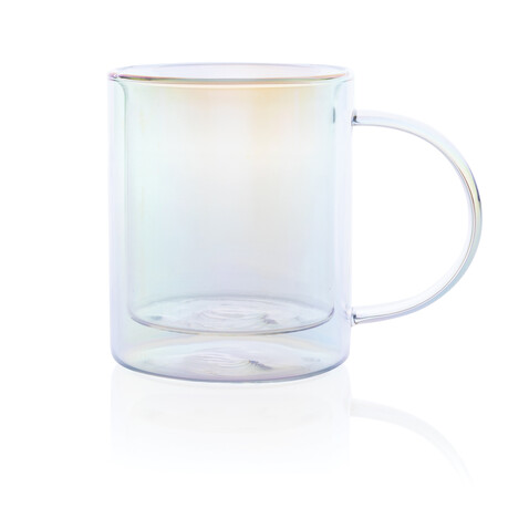 Doppelwandiger Deluxe-Becher aus galvanisiertem Glas transparent bedrucken, Art.-Nr. P433.110
