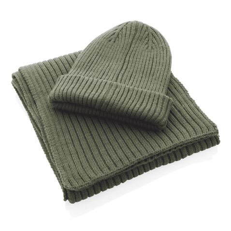 Impact AWARE™ Polylana® Strickschal 180x25cm grün bedrucken, Art.-Nr. P453.447
