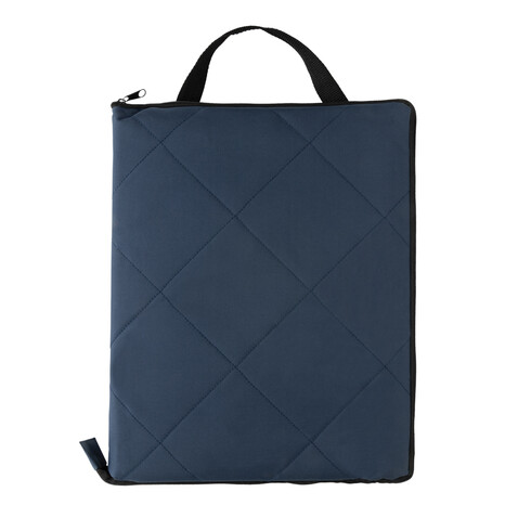 Impact Aware™ RPET faltbare, gesteppte Picknickdecke navy blau bedrucken, Art.-Nr. P459.125