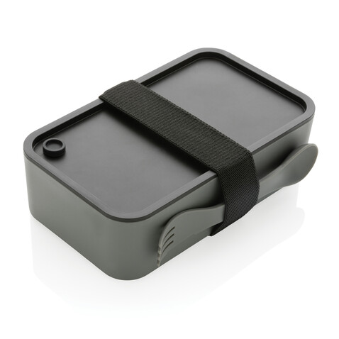 GRS RPP Lunchbox mit Göffel grau bedrucken, Art.-Nr. P269.052