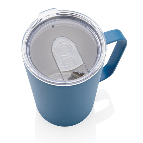 RCS recycelter Stainless Steel Isolierbecher mit Deckel blau bedrucken, Art.-Nr. P433.055