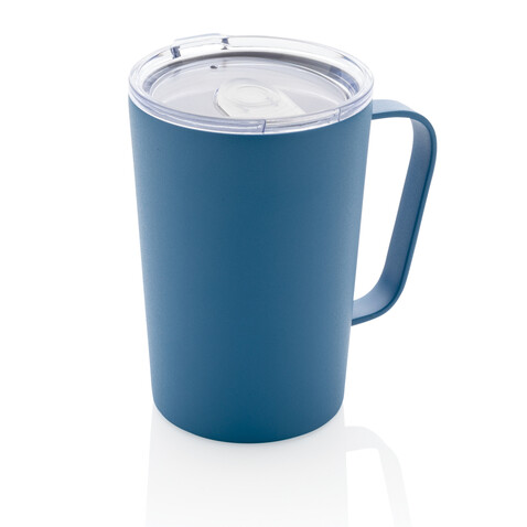 RCS recycelter Stainless Steel Isolierbecher mit Deckel blau bedrucken, Art.-Nr. P433.055