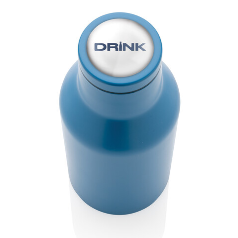 RCS recycelte Stainless Steel Kompakt-Flasche blau bedrucken, Art.-Nr. P433.195