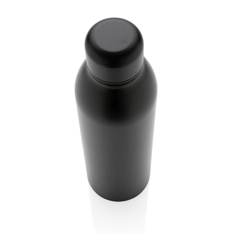 RCS recycelte Stainless Steel Vakuumflasche schwarz bedrucken, Art.-Nr. P433.041