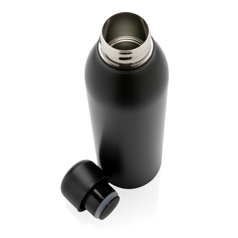 RCS recycelte Stainless Steel Vakuumflasche schwarz bedrucken, Art.-Nr. P433.041