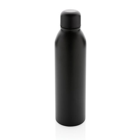 RCS recycelte Stainless Steel Vakuumflasche schwarz bedrucken, Art.-Nr. P433.041