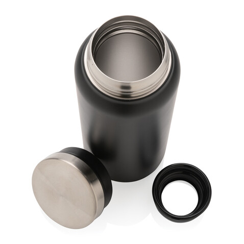 RCS recycelte Stainless Steel Vakuumflasche 600ml schwarz, schwarz bedrucken, Art.-Nr. P433.021