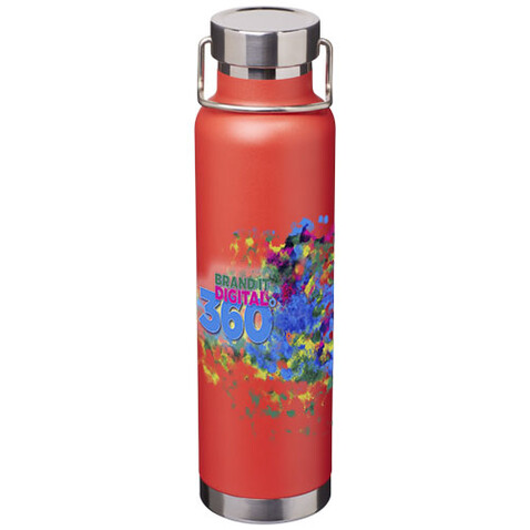 Thor 650 ml Kupfer-Vakuum Isoliersportflasche, rot bedrucken, Art.-Nr. 10048804
