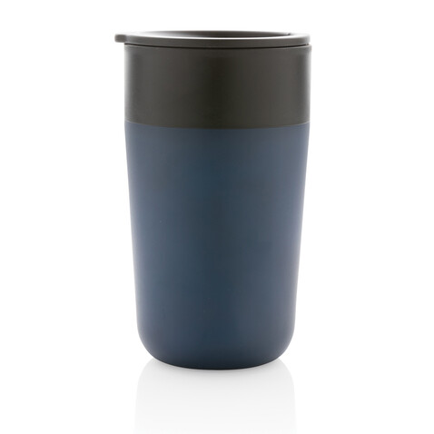 GRS recycelte PP und Stainless Steel Tasse mit Griff navy blau bedrucken, Art.-Nr. P433.235