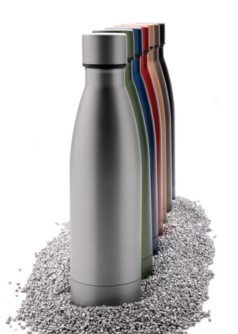 RCS recycelte Stainless Steel Solid Vakuum-Flasche braun bedrucken, Art.-Nr. P433.279