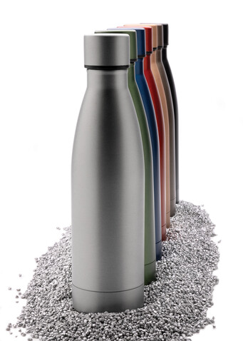 RCS recycelte Stainless Steel Solid Vakuum-Flasche gold bedrucken, Art.-Nr. P433.278
