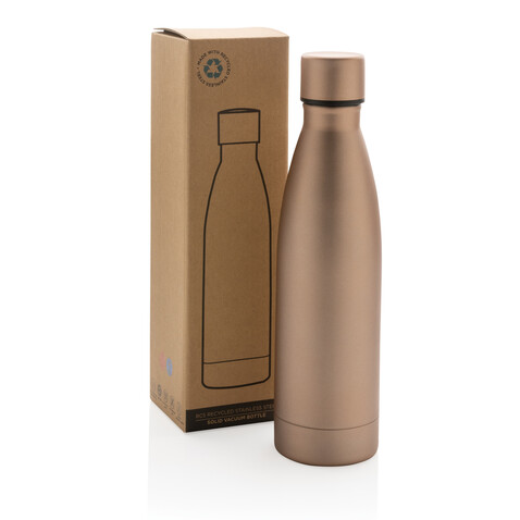 RCS recycelte Stainless Steel Solid Vakuum-Flasche gold bedrucken, Art.-Nr. P433.278
