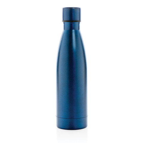 RCS recycelte Stainless Steel Solid Vakuum-Flasche navy blau bedrucken, Art.-Nr. P433.275