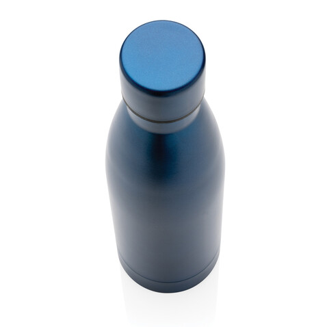 RCS recycelte Stainless Steel Solid Vakuum-Flasche navy blau bedrucken, Art.-Nr. P433.275