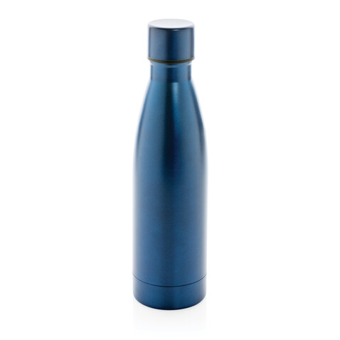 RCS recycelte Stainless Steel Solid Vakuum-Flasche navy blau bedrucken, Art.-Nr. P433.275