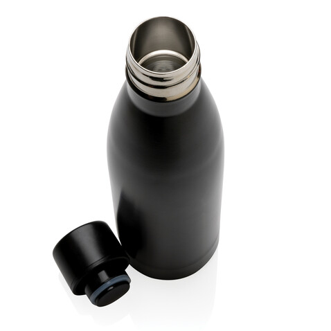 RCS recycelte Stainless Steel Solid Vakuum-Flasche schwarz bedrucken, Art.-Nr. P433.271