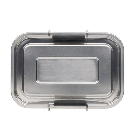 Auslaufsichere Lunchbox aus RCS recyceltem Stainless Steel silber bedrucken, Art.-Nr. P269.082